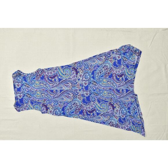 Chico's Blue Paisley Stretch Midi Dress Sleeveless Knot Waist Size 2 (US 12/14) - Picture 8 of 8